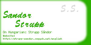 sandor strupp business card